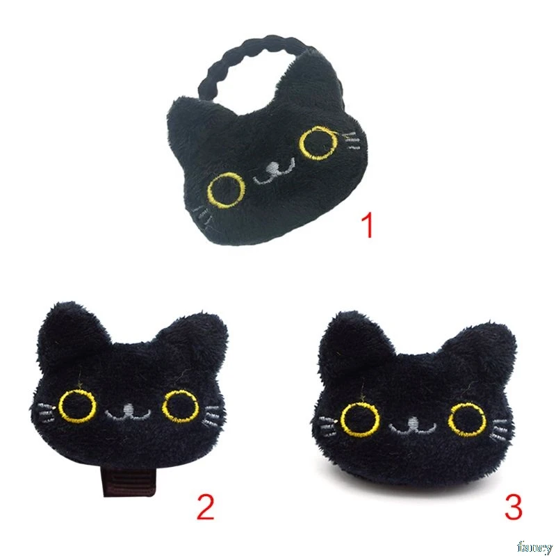 Women Student Lovely 3D Mini Cartoon Black Meow Cat Doll Decor Hair Clip Brooch Emoji Embroidered Rope Ponytail Holder Plush Toy
Women Student Lovely 3D Mini Cartoon Black Meow Cat Doll Decor Hair Clip Brooch Emoji Embroidered Rope Ponytail Holder Plush Toy