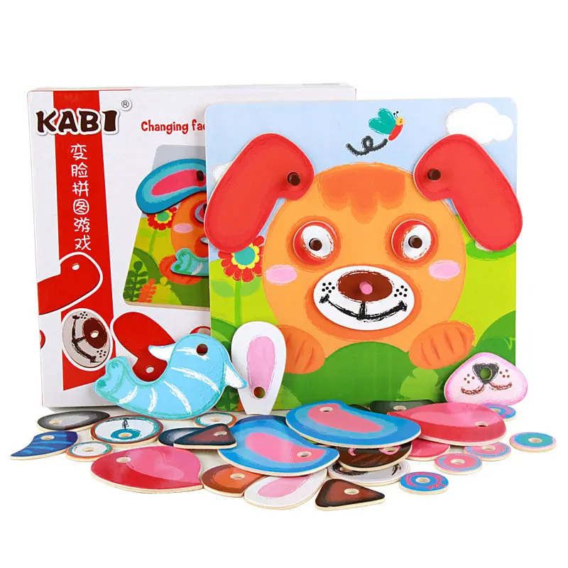 8Pcs Wooden Jigsaw Puzzles Children Education Wood Toy Suitable For 3 Age