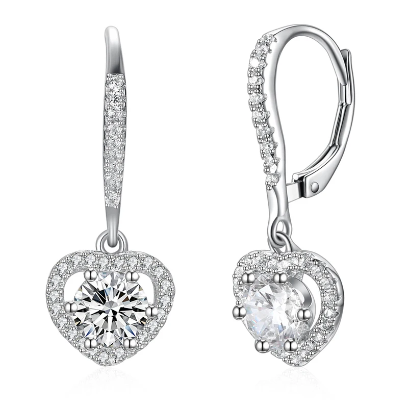 New arrivals S925 silver drop Earrings setting white cz heart earrings Christmas gift fashion jewelry Free drop shipping
New arrivals S925 silver drop Earrings setting white cz heart earrings Christmas gift fashion jewelry Free drop shipping