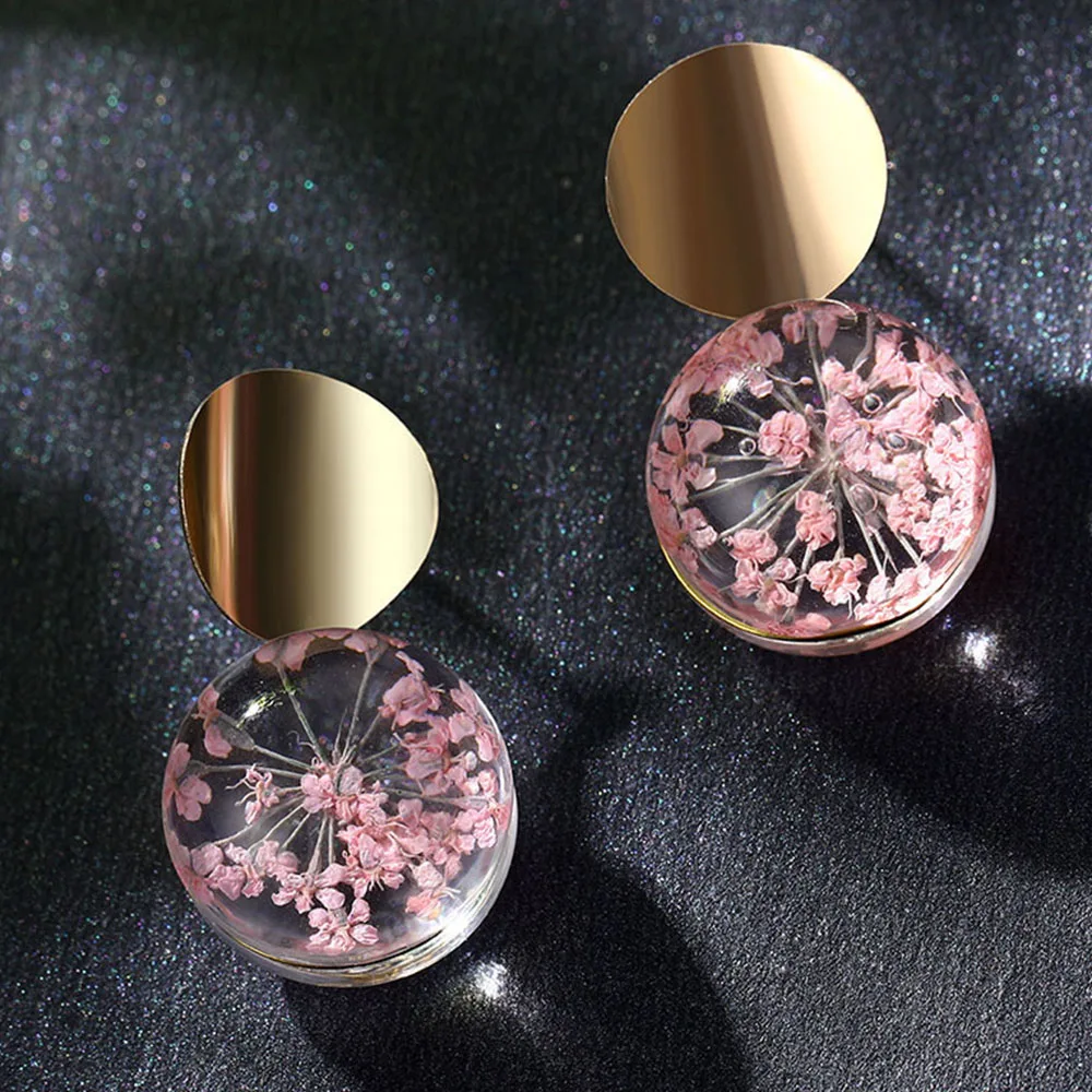 IPARAM Trendy Gold Clear Transparent Round Glass Ball Drop Earrings for Women Pink Flower Handmade Wedding Earrings Jewelry Gift
IPARAM Trendy Gold Clear Transparent Round Glass Ball Drop Earrings for Women Pink Flower Handmade Wedding Earrings Jewelry Gift