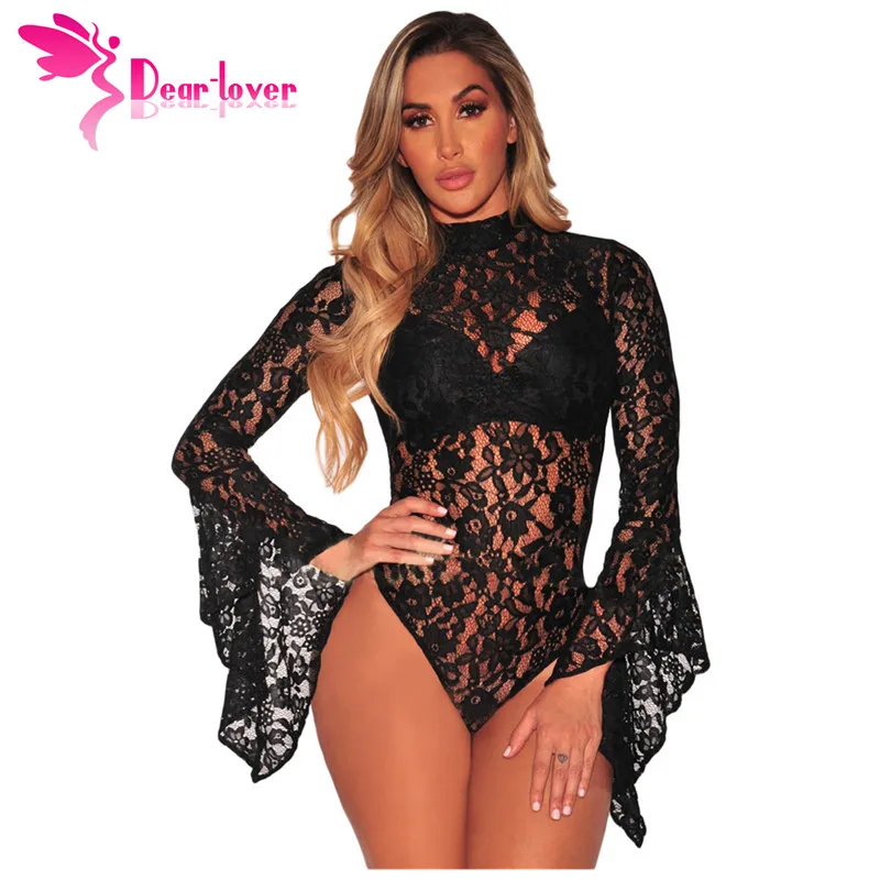 Dear Lover Bodysuits Autumn Black Sheer Floral Lace Long Bell Sleeve Playsuit Bodycon Jumpsuit Womens Combinaison Shorts LC32158
Dear Lover Bodysuits Autumn Black Sheer Floral Lace Long Bell Sleeve Playsuit Bodycon Jumpsuit Womens Combinaison Shorts LC32158