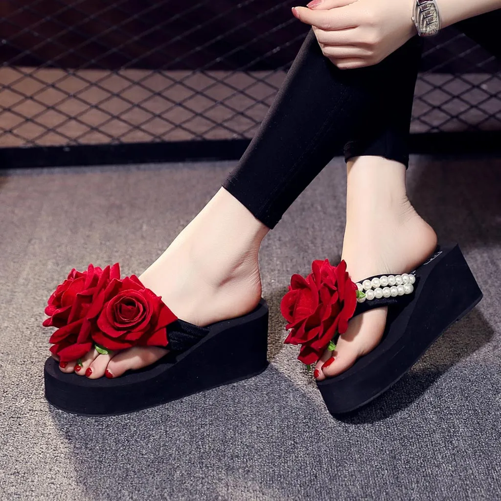2019 Summer Sandals Women Ladies Girls Pearl Floral Wedges Flip Flops Sandals Slippers Beach Shoesfemme ete shoes F859
2019 Summer Sandals Women Ladies Girls Pearl Floral Wedges Flip Flops Sandals Slippers Beach Shoesfemme ete shoes F859