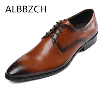 Luxury Derby Carving Genuine Leather Drees Men Shoes Trend Wedding Shoes Men's Business Work Pointed Toe Laces Comfortable shoes
Luxury Derby Carving Genuine Leather Drees Men Shoes Trend Wedding Shoes Men's Business Work Pointed Toe Laces Comfortable shoes