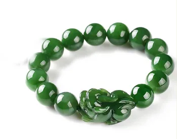 Natural Green HETIAN Jades Stone Bracelets Carved Pixiu Bracelets Bangles Gift for Men's Jades Jewelry
Natural Green HETIAN Jades Stone Bracelets Carved Pixiu Bracelets Bangles Gift for Men's Jades Jewelry