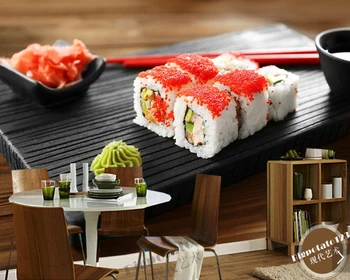 

Seafoods Sushi Rice Caviar Food photo wallpaper papel de parede,living room dining room kitchen restaurant bar sushi shop mural