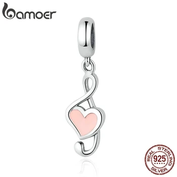 BAMOER 100% 925 Sterling Silver Pink Heart Pendant Music Note Charms fit Bracelets Women Fashion DIY Jewelry SCC110
BAMOER 100% 925 Sterling Silver Pink Heart Pendant Music Note Charms fit Bracelets Women Fashion DIY Jewelry SCC110