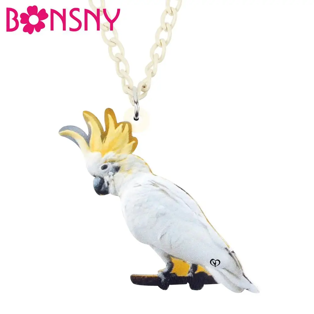 Bonsny Acrylic Foolish White Sulphur-crested Cockatoo Pendant Necklace Chain Choker Unique Pet Jewelry For Women Girl Charm Gift
Bonsny Acrylic Foolish White Sulphur-crested Cockatoo Pendant Necklace Chain Choker Unique Pet Jewelry For Women Girl Charm Gift