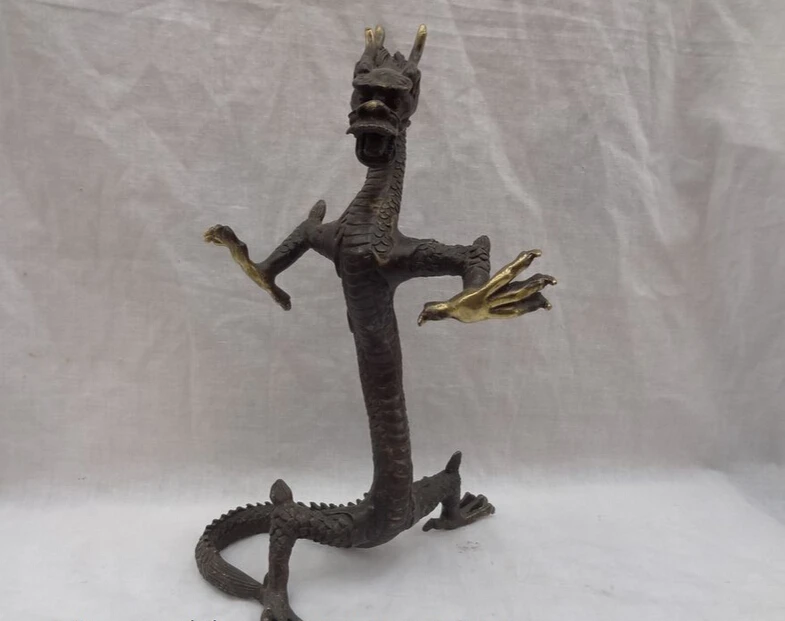 S3417 10" Chinese Zodiac Year Pure Bronze Wealth Fly Dragon Statue Ainmals Sculpture D0317
S3417 10" Chinese Zodiac Year Pure Bronze Wealth Fly Dragon Statue Ainmals Sculpture D0317