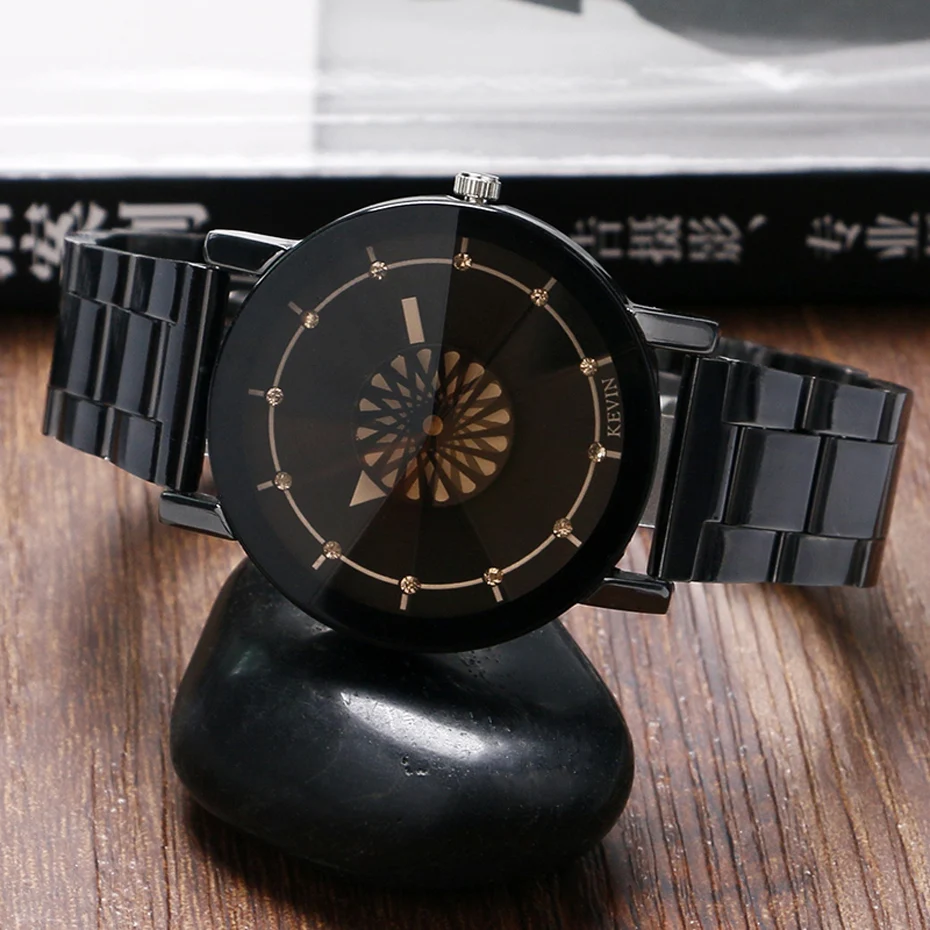 KEVIN Female Wristwatch Creative Double dials Simple Quartz Watch Bronze Stainless Steel Bracelets Women Clock for Parties (20)