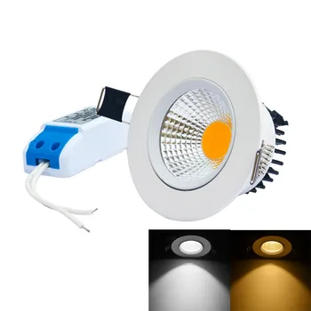 

JIAWEN 6pcs/lot e COB LED recessed Ceiling lamp White/Warm White 6500K/3200K (AC 85~265V)