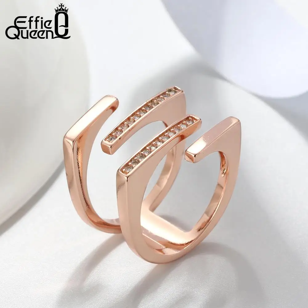 Effie Queen Romantic Engagement Rings For Women Pave AAA Cubic Zirconia Rose Gold Silver Color Wedding Band Jewelry Gift HOR127
Effie Queen Romantic Engagement Rings For Women Pave AAA Cubic Zirconia Rose Gold Silver Color Wedding Band Jewelry Gift HOR127