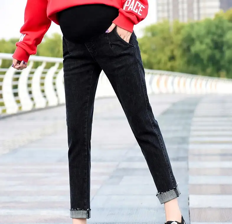2019 Autumn Pregnant Women Denim Trousers Adjustable High Waist Black Elegant Full Length Belly Jeans With Pockets Casual Pants
2019 Autumn Pregnant Women Denim Trousers Adjustable High Waist Black Elegant Full Length Belly Jeans With Pockets Casual Pants