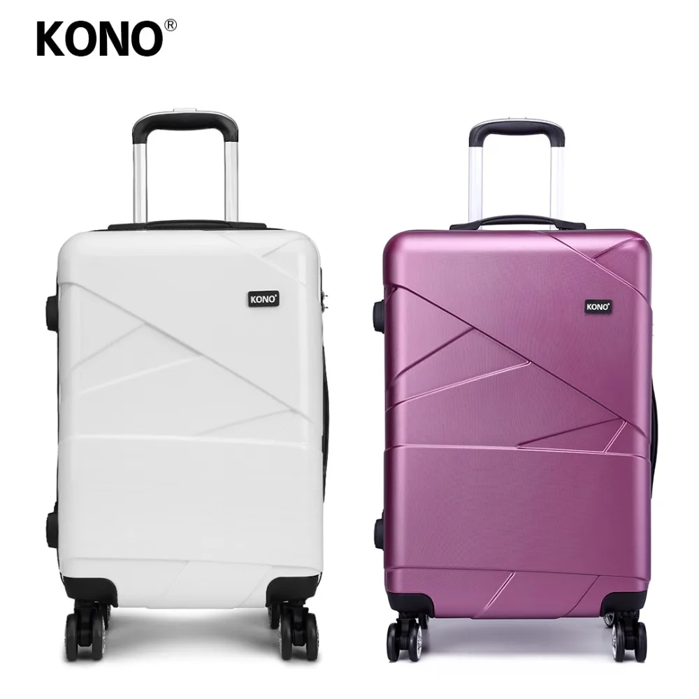 

KONO 2PCS 24 Inch Travel Rolling Luggage Suitcase Set Hard Shell PC 4 Wheels Spinner Check in Carry on Trolley Case Bag YD1772L