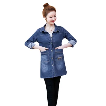 Cowgirl Jacket 2019 Spring Mid Long Embroidered Outerwear Autumn New Slim Female Coat Long-Sleeved Large Size Denim Coat JIA38
Cowgirl Jacket 2019 Spring Mid Long Embroidered Outerwear Autumn New Slim Female Coat Long-Sleeved Large Size Denim Coat JIA38