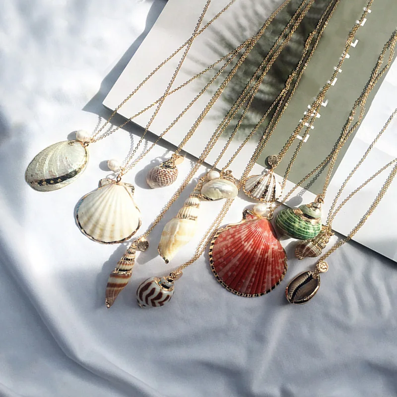 Fashion shell conch starfish pendant necklace women bohemian gold metal chain girls Choker Necklace Beach Long necklace jewelry
Fashion shell conch starfish pendant necklace women bohemian gold metal chain girls Choker Necklace Beach Long necklace jewelry