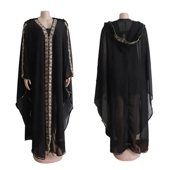 Fadzeco African Dresses For Women Traditional Two-piece African Design Bazin Chiffon Gold Rim Decoration Hooded Dashiki Dress
Fadzeco African Dresses For Women Traditional Two-piece African Design Bazin Chiffon Gold Rim Decoration Hooded Dashiki Dress
