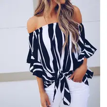 2018 Women Shirts Sexy Slash Neck Blouses Off Shoulder Half Sleeve Striped Blouse TopsMJ1078
2018 Women Shirts Sexy Slash Neck Blouses Off Shoulder Half Sleeve Striped Blouse TopsMJ1078
