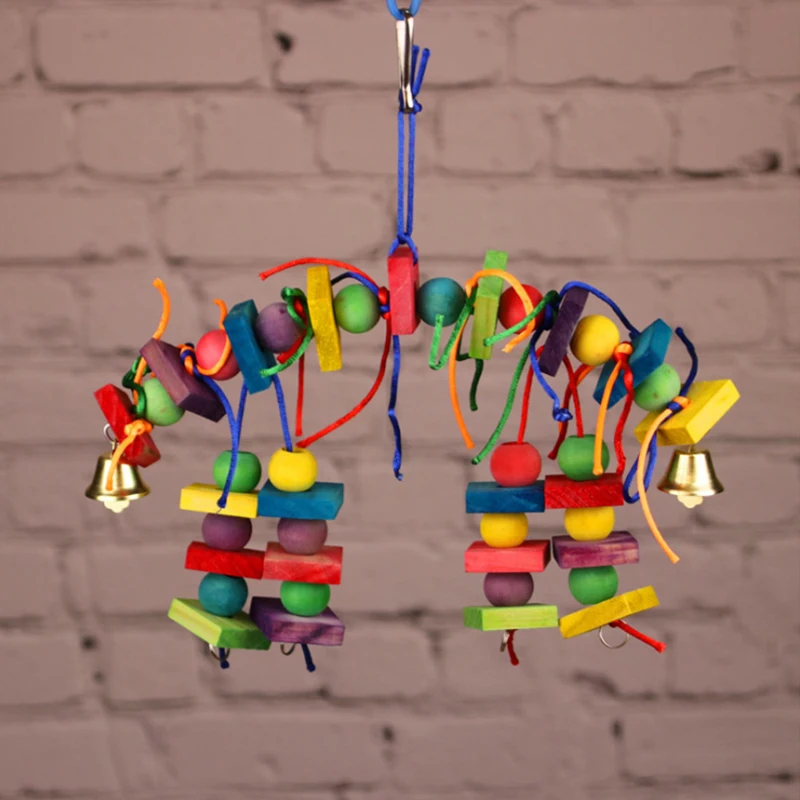 Parrot Bird toy Colorful Wood Block beads Chew toy Hanging Swing toys For Small Medium Parrots Training Bird Cage Accessories
Parrot Bird toy Colorful Wood Block beads Chew toy Hanging Swing toys For Small Medium Parrots Training Bird Cage Accessories