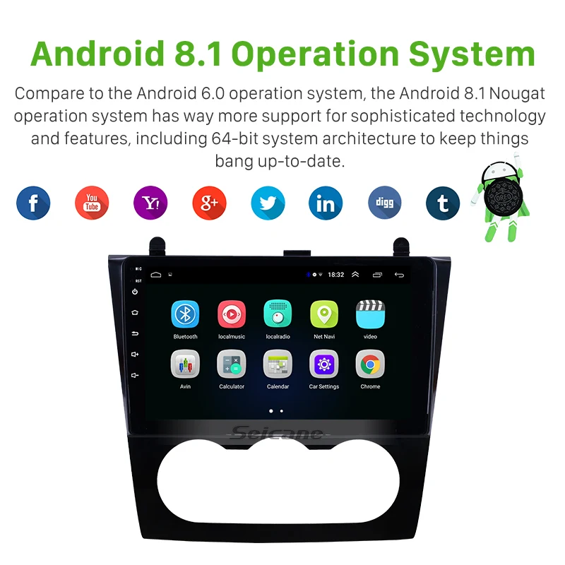 Seicane Car 2Din Navi Android 8.1 GPS Multimedia Player For Nissan Teana ALTIMA Manual A/C 2008-2012 Head Unit Support WIFI SWC
Seicane Car 2Din Navi Android 8.1 GPS Multimedia Player For Nissan Teana ALTIMA Manual A/C 2008-2012 Head Unit Support WIFI SWC