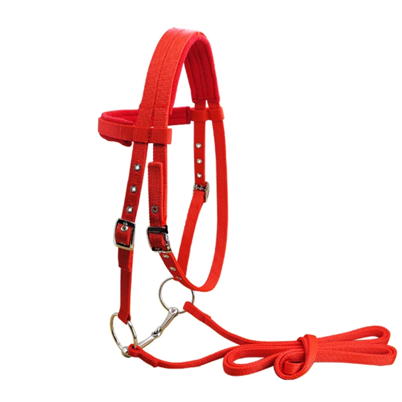 

Durable Red Horse Riding Accessories Equestrian Supplies Full Horse Rope Bridle Removable Rein Belt Equipment For Horse