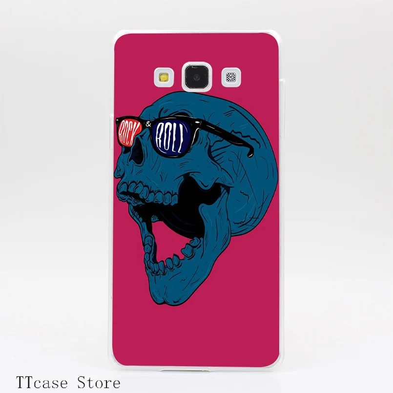 2948CA Rock and Roll Skull Transparent Hard Cover font b Case b font for Galaxy A3