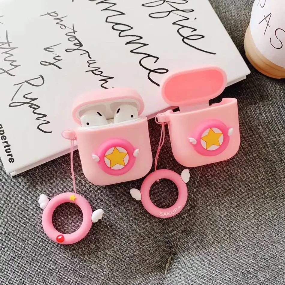 For AirPods Case Sakura Pink Star Angel Wing Earphone Case For Apple Airpods 2 Protect Cover with Finger Ring Strap
For AirPods Case Sakura Pink Star Angel Wing Earphone Case For Apple Airpods 2 Protect Cover with Finger Ring Strap