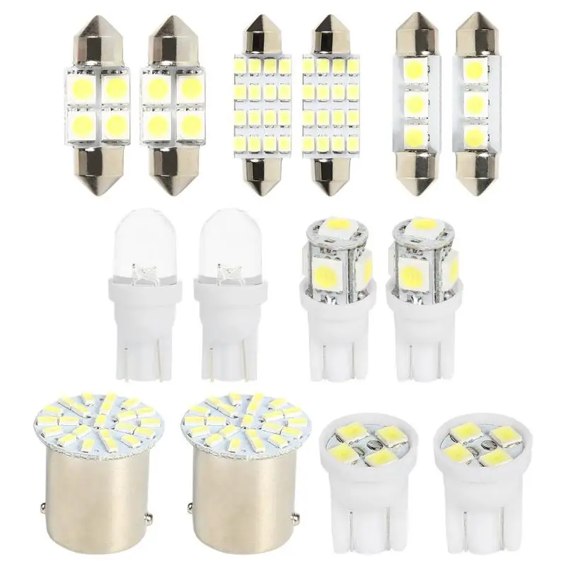 

14pcs/set T10 31mm 36mm 41mm 1157 1206 LED Bulbs for Car Clearance License Plate Light Interior Dome Map Reading Light