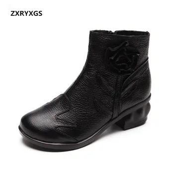 ZXRYXGS Brand Shoes Elegant Flower Cowhide Leather Shoes Ankle Boots 2019 Autumn and winter Shoes New Retro Handmade Women Boots
ZXRYXGS Brand Shoes Elegant Flower Cowhide Leather Shoes Ankle Boots 2019 Autumn and winter Shoes New Retro Handmade Women Boots
