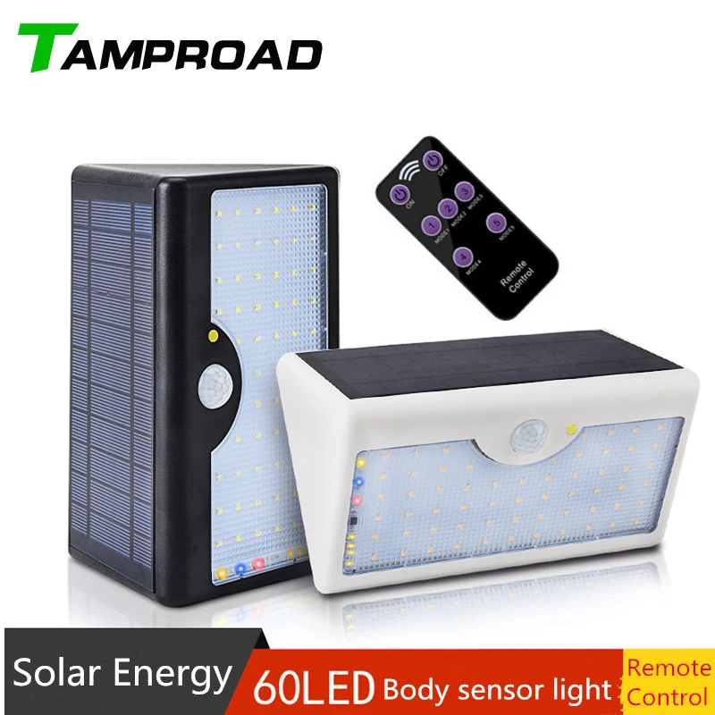 TAMPROAD Remote 60 LED Lithium Iron Battery Solar Lights Outdoor Induction Light Landscape Garden Home Wall Lamp led solar light 
TAMPROAD Remote 60 LED Lithium Iron Battery Solar Lights Outdoor Induction Light Landscape Garden Home Wall Lamp led solar light