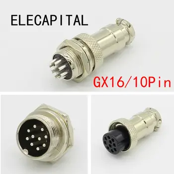 

1set GX16 10 Pin Male & Female Diameter 16mm Wire Panel Connector L73 GX16 Circular Connector Aviation Socket Plug Free Shipping