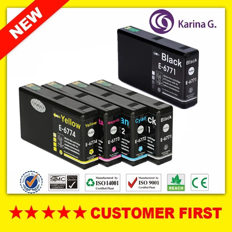 5PCS for T6771 T6772 T6773 T6774 with chip compatible Ink cartridges for epson WorkForce Pro WP-4521/WP-4531/WP-4592/4092/4022
5PCS for T6771 T6772 T6773 T6774 with chip compatible Ink cartridges for epson WorkForce Pro WP-4521/WP-4531/WP-4592/4092/4022