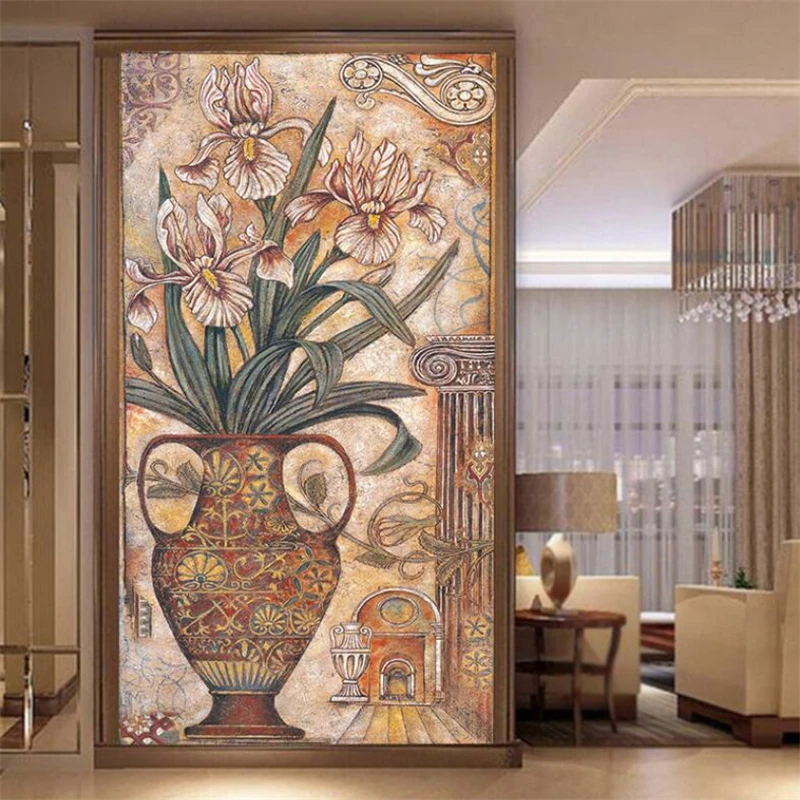 beibehang Custom classical oil painting vase wardrobe sliding door stickers Bathroom glass film porch decorative painting mural
beibehang Custom classical oil painting vase wardrobe sliding door stickers Bathroom glass film porch decorative painting mural