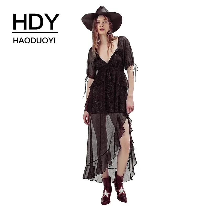 HDY Haoduoyi 2019 New Summer Comming Sexy Deep V-neck Ruffles Solid Open Back Puff Sleeve Ankle-length Women Dress
HDY Haoduoyi 2019 New Summer Comming Sexy Deep V-neck Ruffles Solid Open Back Puff Sleeve Ankle-length Women Dress