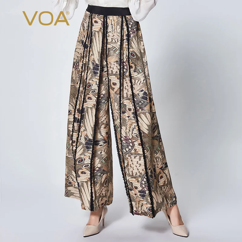 VOA silk jacquard printing and dyeing waist pocket stitching loose comfortable casual wild wide leg pants K927
VOA silk jacquard printing and dyeing waist pocket stitching loose comfortable casual wild wide leg pants K927