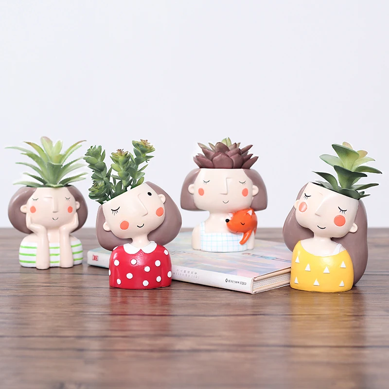 4pcs Girl Flowerpot Desktop Ornament European Style Succulent Plants Planter Pot Mini Bonsai Cactus Flower Pots Home Decor Craft
4pcs Girl Flowerpot Desktop Ornament European Style Succulent Plants Planter Pot Mini Bonsai Cactus Flower Pots Home Decor Craft