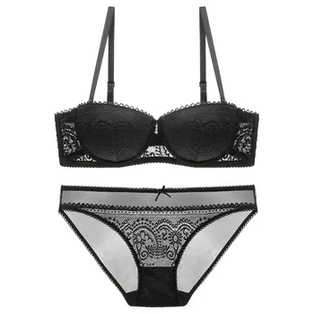 Lingerie Set 70A-85C Sexy Half Cup Women Underwear Lace Transparent Flower Embroidery Bra Padded and Panty Push Up Intimates
Lingerie Set 70A-85C Sexy Half Cup Women Underwear Lace Transparent Flower Embroidery Bra Padded and Panty Push Up Intimates