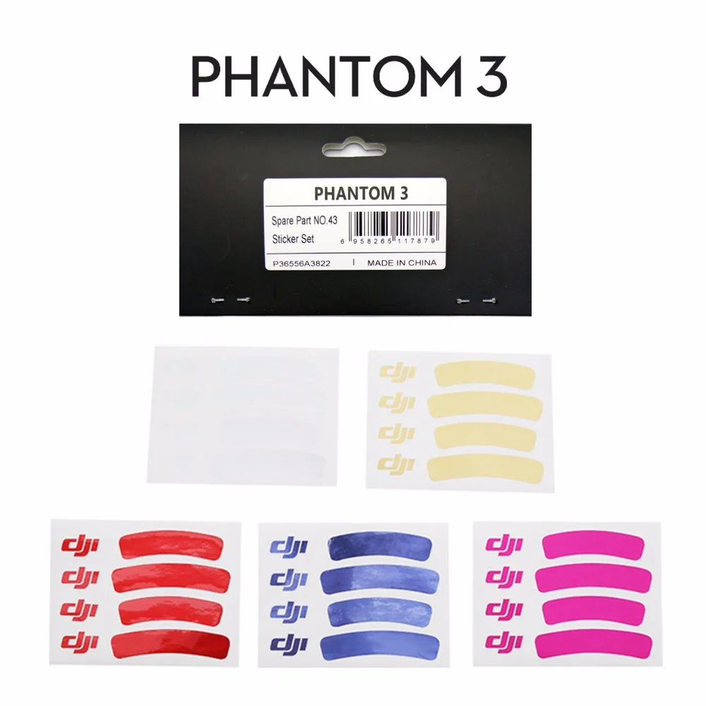 Original DJI Phantom 3 Pro/Adv Part 43 Sticker Set DJI LOGO and bodykit stickers 5 Colors in 1 Pack for RC Drone Quadcopter
Original DJI Phantom 3 Pro/Adv Part 43 Sticker Set DJI LOGO and bodykit stickers 5 Colors in 1 Pack for RC Drone Quadcopter