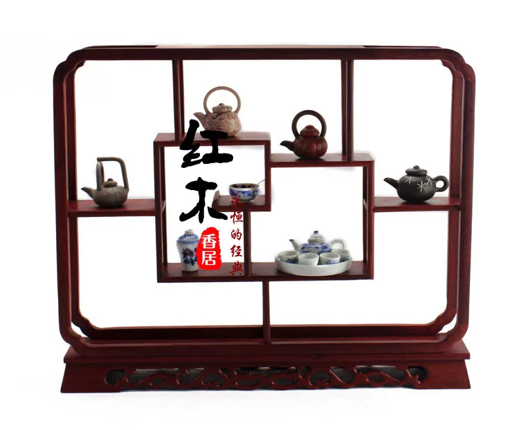 Promotion of red sandalwood curio shelf carved stone teapot / base / mahogany Home Furnishing display the latest cross section
Promotion of red sandalwood curio shelf carved stone teapot / base / mahogany Home Furnishing display the latest cross section