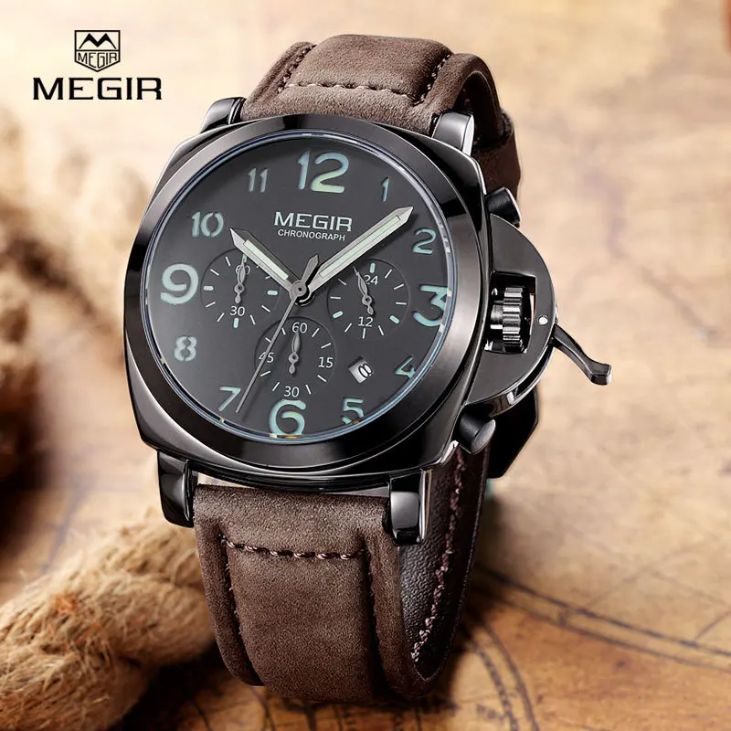 New MEGIR Chronograph Sports Watch Gold Luxury Watches For Men Top Brand army Military Wristwatch Relogio masculino quartz-watch
New MEGIR Chronograph Sports Watch Gold Luxury Watches For Men Top Brand army Military Wristwatch Relogio masculino quartz-watch