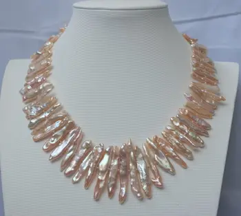Free shipping hot sale Women Bridal Wedding Jewelry >> 17-44mm Natural Pink keshi biwa Pearl Necklace
Free shipping hot sale Women Bridal Wedding Jewelry >> 17-44mm Natural Pink keshi biwa Pearl Necklace