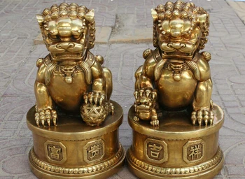 wholesale factory Folk Chinese Brass Copper Palace Guard Foo Fu Dog JiXiang Men Lion Statue Pair 25% off
wholesale factory Folk Chinese Brass Copper Palace Guard Foo Fu Dog JiXiang Men Lion Statue Pair 25% off