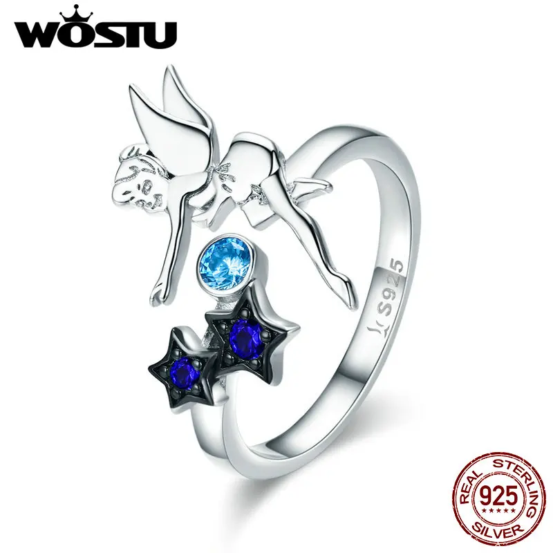 WOSTU Authentic 100% 925 Sterling Silver Fairy with Star Blue CZ Adjustable Open Rings For Women Party 925 Jewelry Gift CQR349
WOSTU Authentic 100% 925 Sterling Silver Fairy with Star Blue CZ Adjustable Open Rings For Women Party 925 Jewelry Gift CQR349