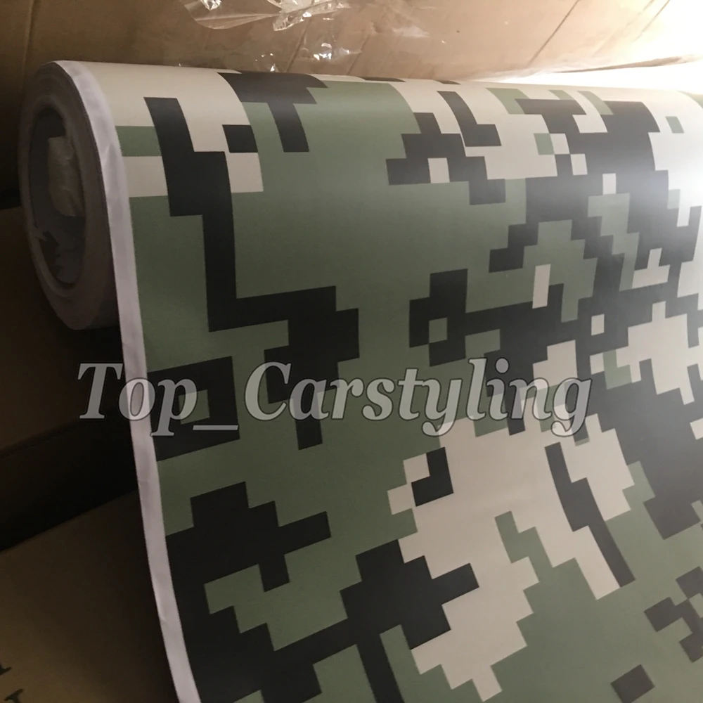 military digital camoulfage vinyl car wrapping film green black foil camo ubran (2)