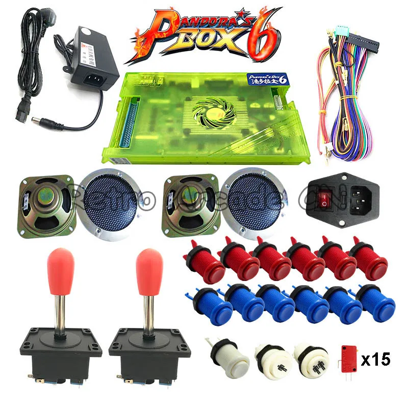 2 игрока DIY Kit Pandora box 6 1300 в 1 игровая доска и джойстик Американский HAPP Стиль Кнопка