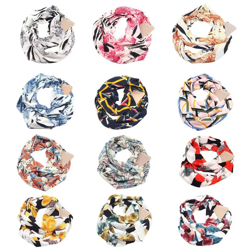 Womens Double Layer Hidden Zipper Pocket Infinity Loop Scarf Boho Style Floral Geometric Striped Printed Contrast Color Winter
Womens Double Layer Hidden Zipper Pocket Infinity Loop Scarf Boho Style Floral Geometric Striped Printed Contrast Color Winter