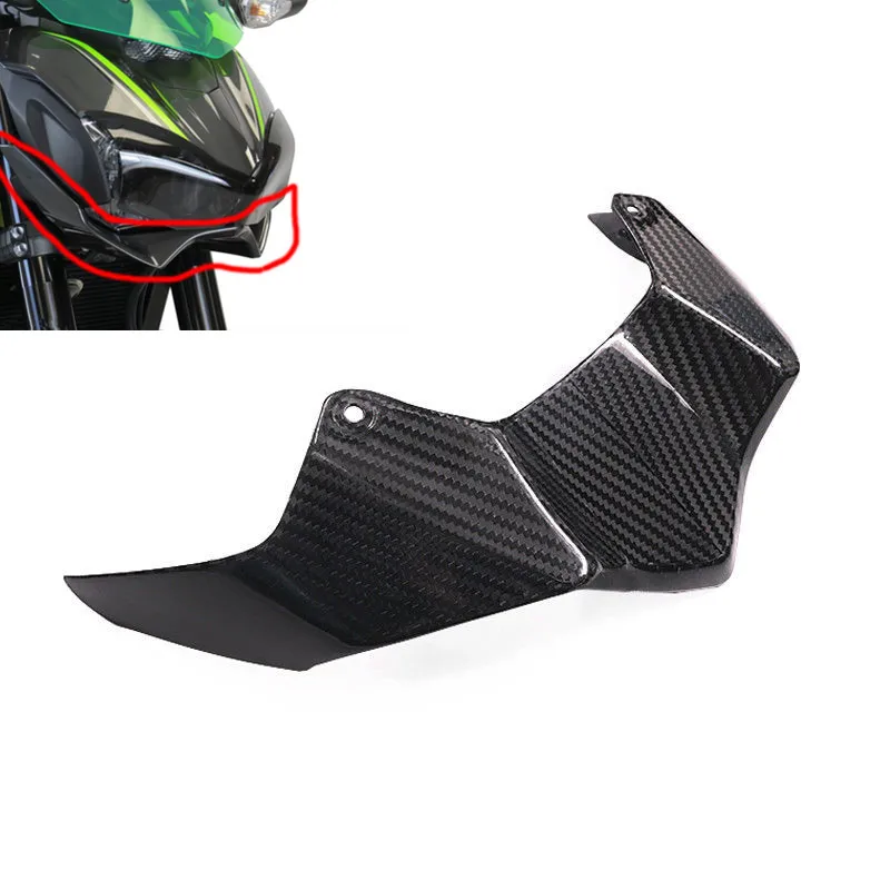 

LJBKOALL Motorcycle Carbon Fiber Lower Front Headlight Fairing Cover for Kawasaki Z900 2017-2018 Free Shipping