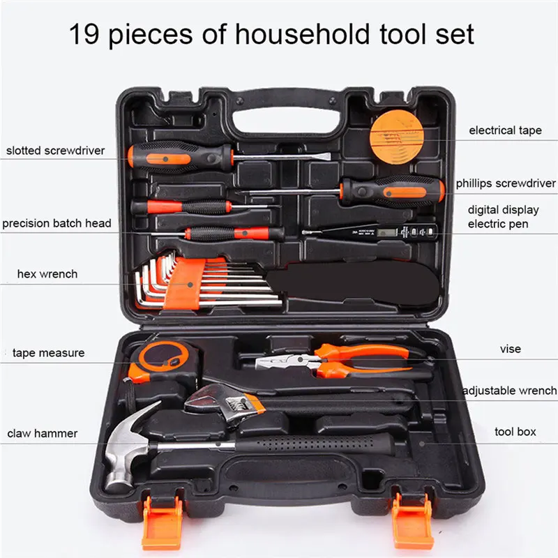 19 in 1 Precision Hardware Kit Household Hand Tool Set Screwdriver Wrench Hammer Plier Auto Repair Woodwork Tool
19 in 1 Precision Hardware Kit Household Hand Tool Set Screwdriver Wrench Hammer Plier Auto Repair Woodwork Tool