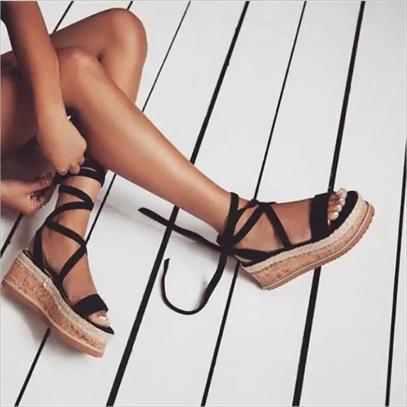 Ladies Women Roman Shoes Platform Woven Thick-Bottom Waterproof Wedge Sandals European And American 2019 New Style Summer Straw
Ladies Women Roman Shoes Platform Woven Thick-Bottom Waterproof Wedge Sandals European And American 2019 New Style Summer Straw