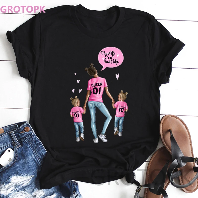 Mother and Duaghter T-shirts for Women Super Mom's Love White Tee Shirt Femme Polyester Vogue Black T Shirt Streetwear Harajuku
Mother and Duaghter T-shirts for Women Super Mom's Love White Tee Shirt Femme Polyester Vogue Black T Shirt Streetwear Harajuku