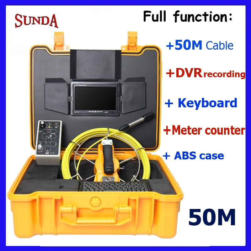 Video Audio Drain Pipe Inspection Camera Sewer 23mm camera head Inspection Camera Keyboard typing meter counter dvr recorder 50M
Video Audio Drain Pipe Inspection Camera Sewer 23mm camera head Inspection Camera Keyboard typing meter counter dvr recorder 50M